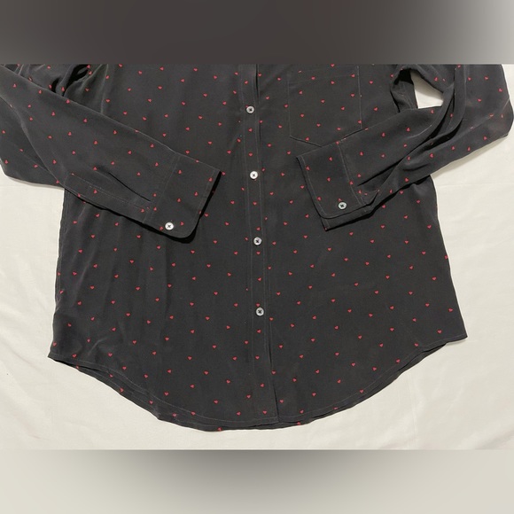 Rails Kate Silk Shirt with Red Mini Hearts - Picture 8 of 13